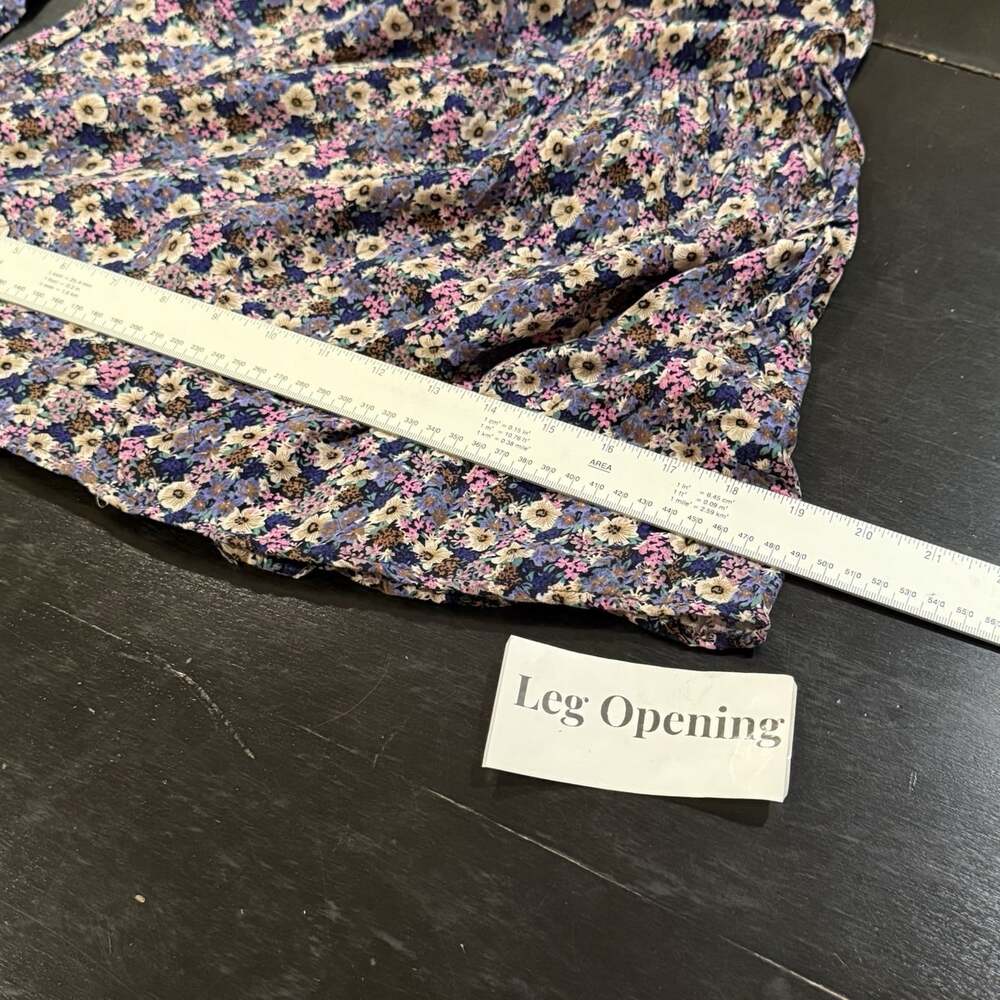 Natural Life Sz L Wide Leg Floral Palazzo Pants Boho Festival Floral Purple - Picture 7 of 10